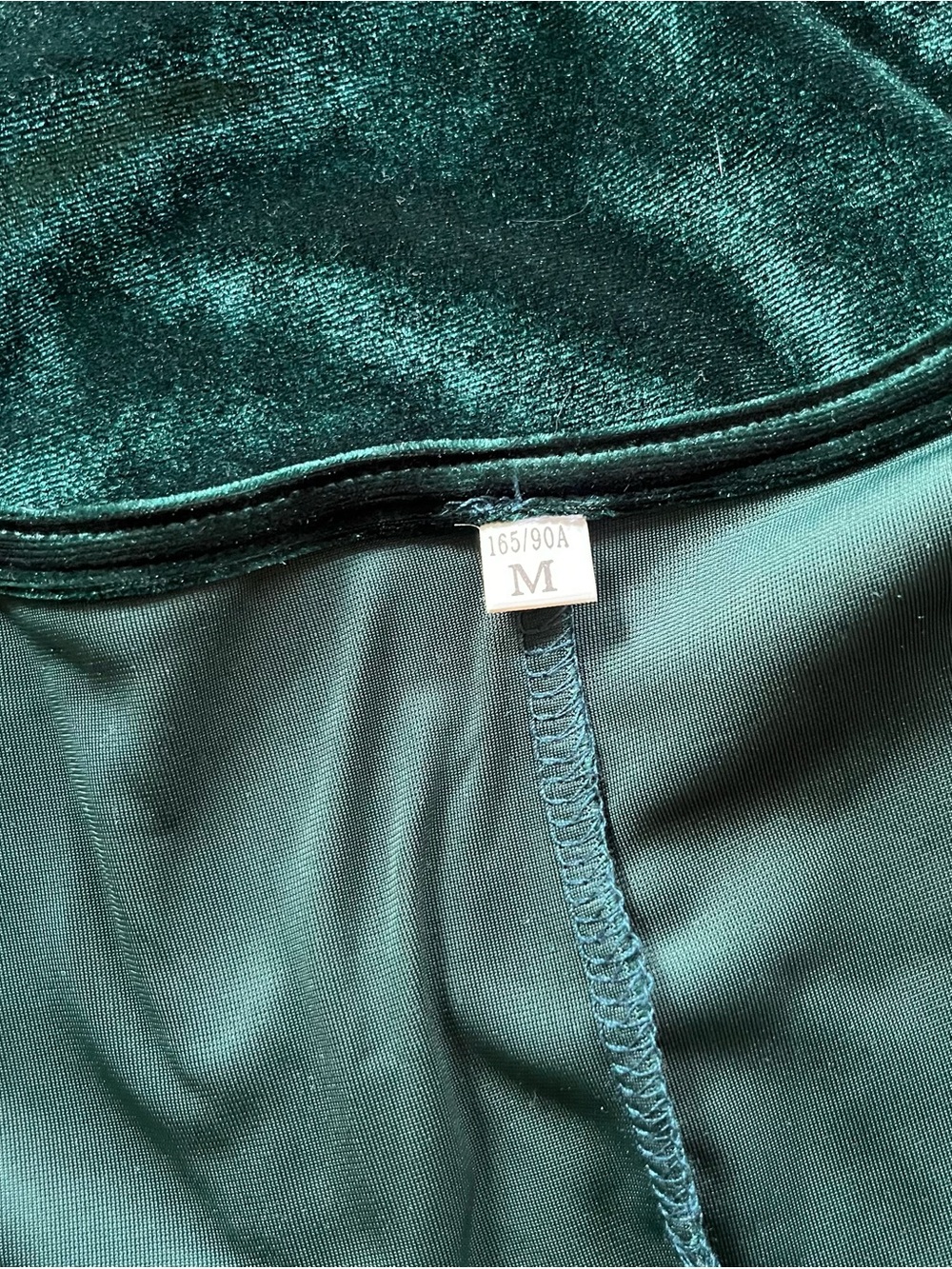 Emerald Green Velvet Wrap Luxury Holiday Cocktail Midi Party Dress Size Medium - Picture 4 of 5